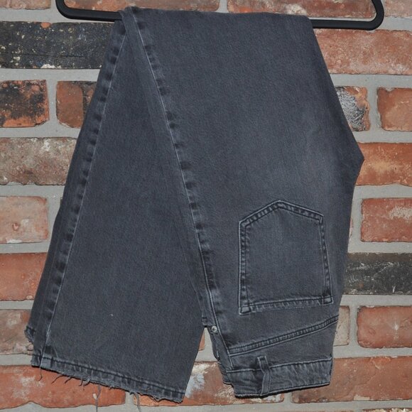 Garage Wide Leg Distressed Ripped Black Denim Jeans 00 23 - Picture 3 of 5